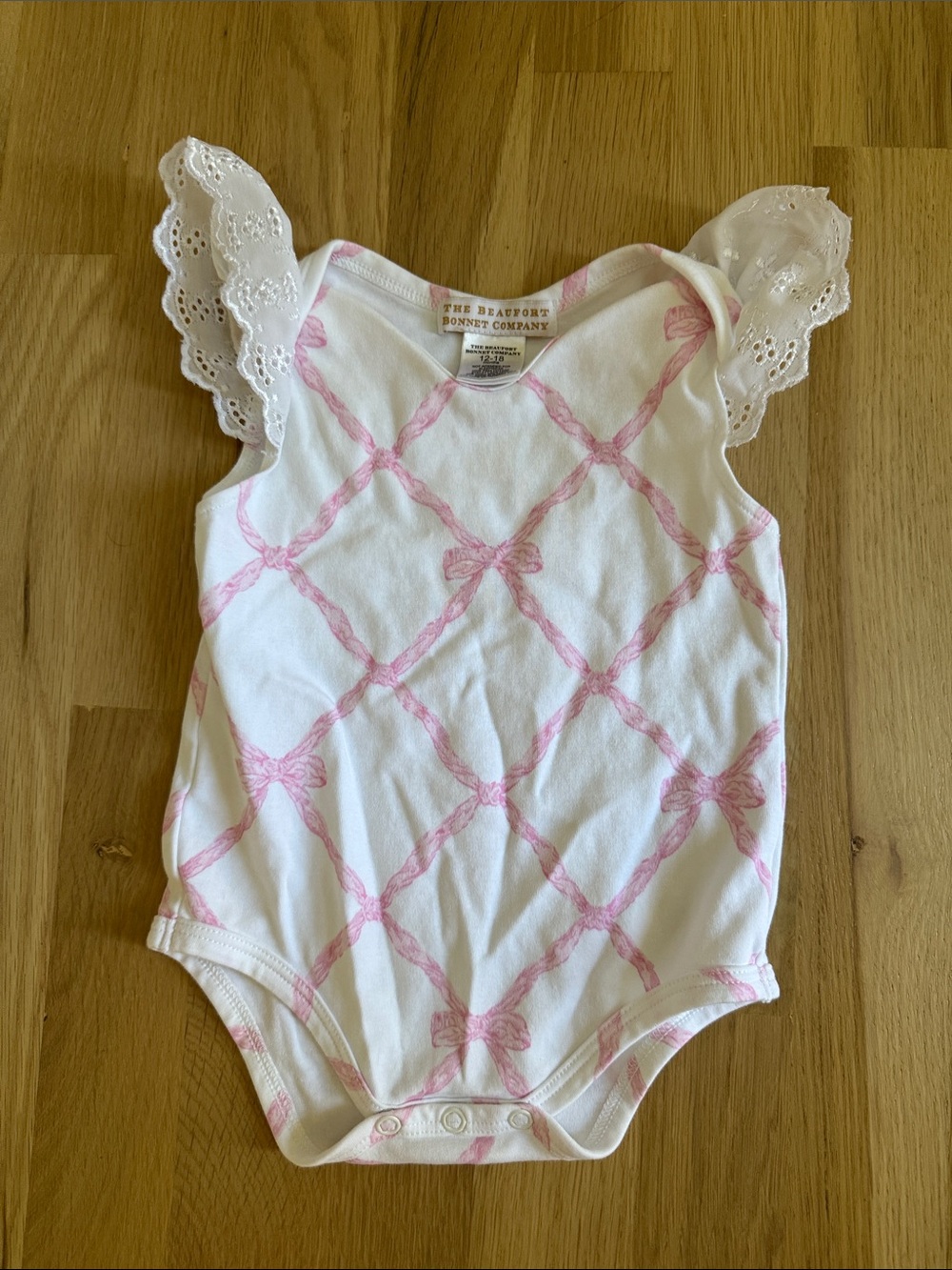 The Beaufort Bonnet Company White & Pink Ruffle-Sleeve One-Piece